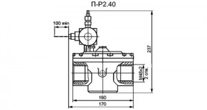 Пневмораспределители П-Р2.10, П-Р2.16, П-Р2.25  габаритные размеры