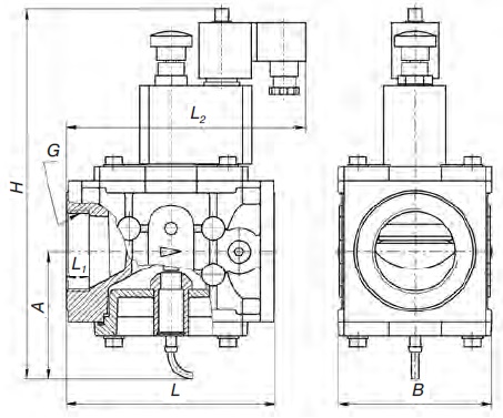 Клапаны электромагнитные ВН½Рм-6П ВН¾Рм-6П ВН1Рм-6П ВН1½Рм-6П ВН2Рм-6П с ручным взводом механического типа серии ВН двухпозиционные муфтовые (DN 15-50) с датчиком положения