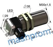 Датчики пропорциональные индуктивные с резьбой M30